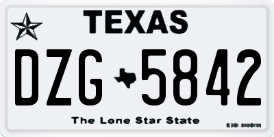 TX license plate DZG5842