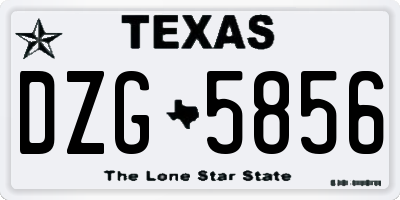 TX license plate DZG5856