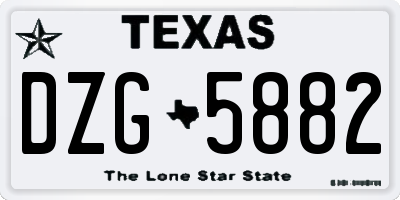 TX license plate DZG5882