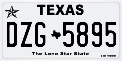 TX license plate DZG5895