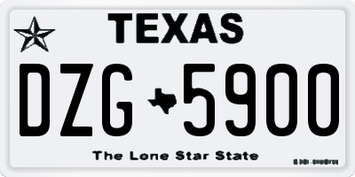 TX license plate DZG5900