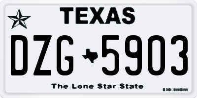 TX license plate DZG5903