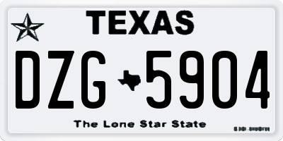 TX license plate DZG5904