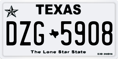 TX license plate DZG5908