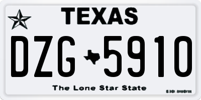 TX license plate DZG5910