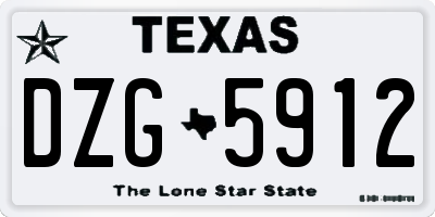 TX license plate DZG5912