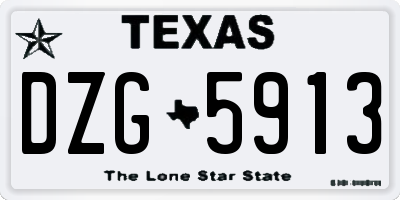 TX license plate DZG5913