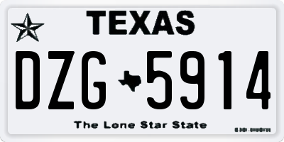 TX license plate DZG5914
