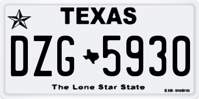 TX license plate DZG5930