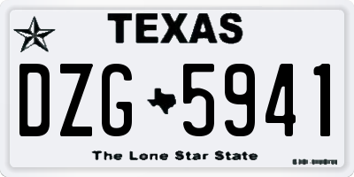TX license plate DZG5941