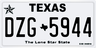 TX license plate DZG5944
