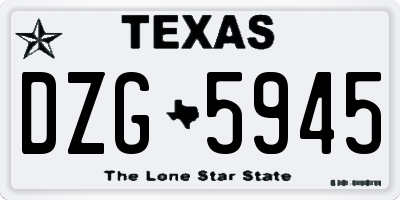 TX license plate DZG5945