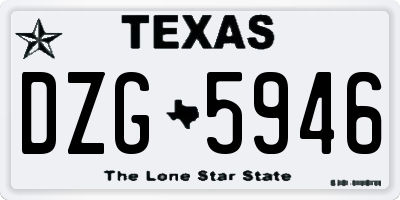 TX license plate DZG5946
