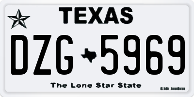 TX license plate DZG5969