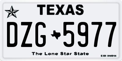 TX license plate DZG5977
