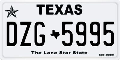 TX license plate DZG5995