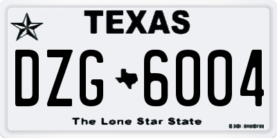 TX license plate DZG6004