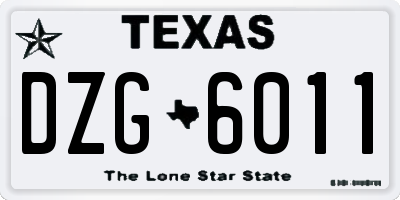 TX license plate DZG6011