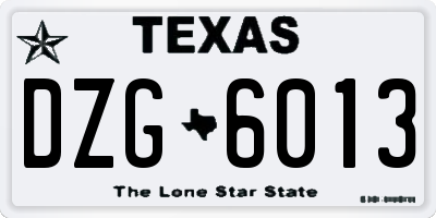 TX license plate DZG6013