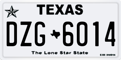 TX license plate DZG6014