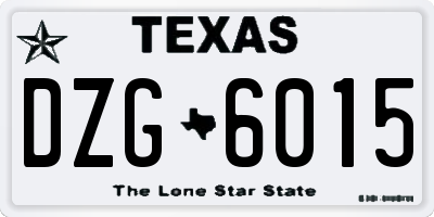 TX license plate DZG6015