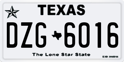TX license plate DZG6016