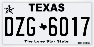 TX license plate DZG6017