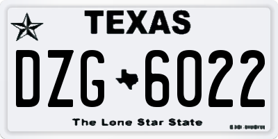 TX license plate DZG6022