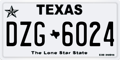 TX license plate DZG6024
