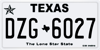 TX license plate DZG6027