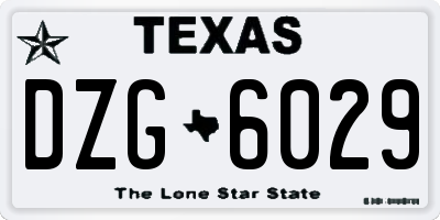 TX license plate DZG6029