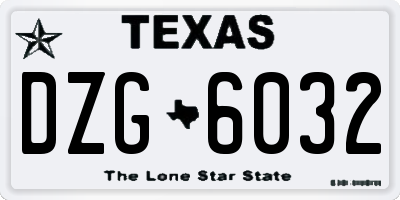 TX license plate DZG6032
