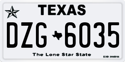 TX license plate DZG6035