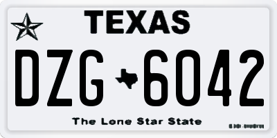 TX license plate DZG6042