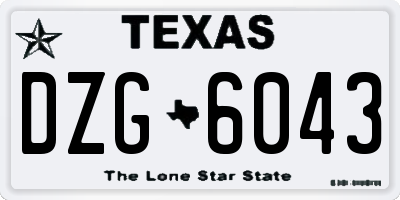 TX license plate DZG6043