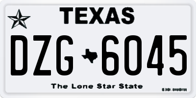 TX license plate DZG6045