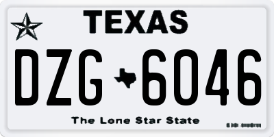 TX license plate DZG6046