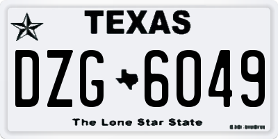 TX license plate DZG6049