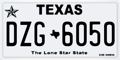 TX license plate DZG6050