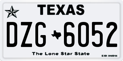 TX license plate DZG6052