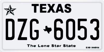 TX license plate DZG6053
