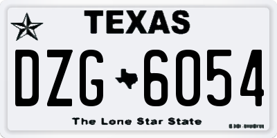 TX license plate DZG6054