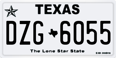 TX license plate DZG6055
