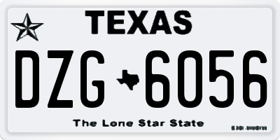 TX license plate DZG6056