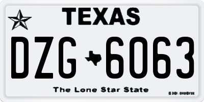 TX license plate DZG6063