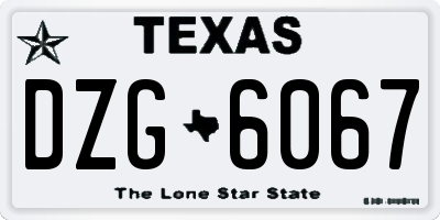 TX license plate DZG6067