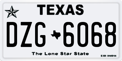 TX license plate DZG6068
