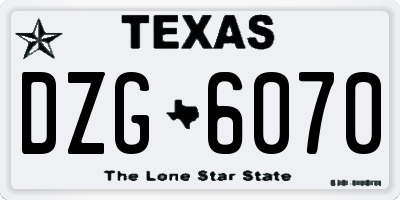 TX license plate DZG6070
