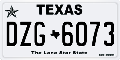 TX license plate DZG6073