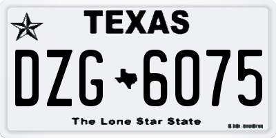 TX license plate DZG6075